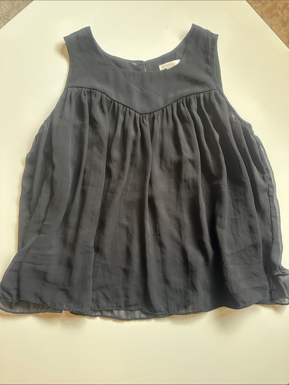 Cato Black Sleeveless Flowy Chiffon Top